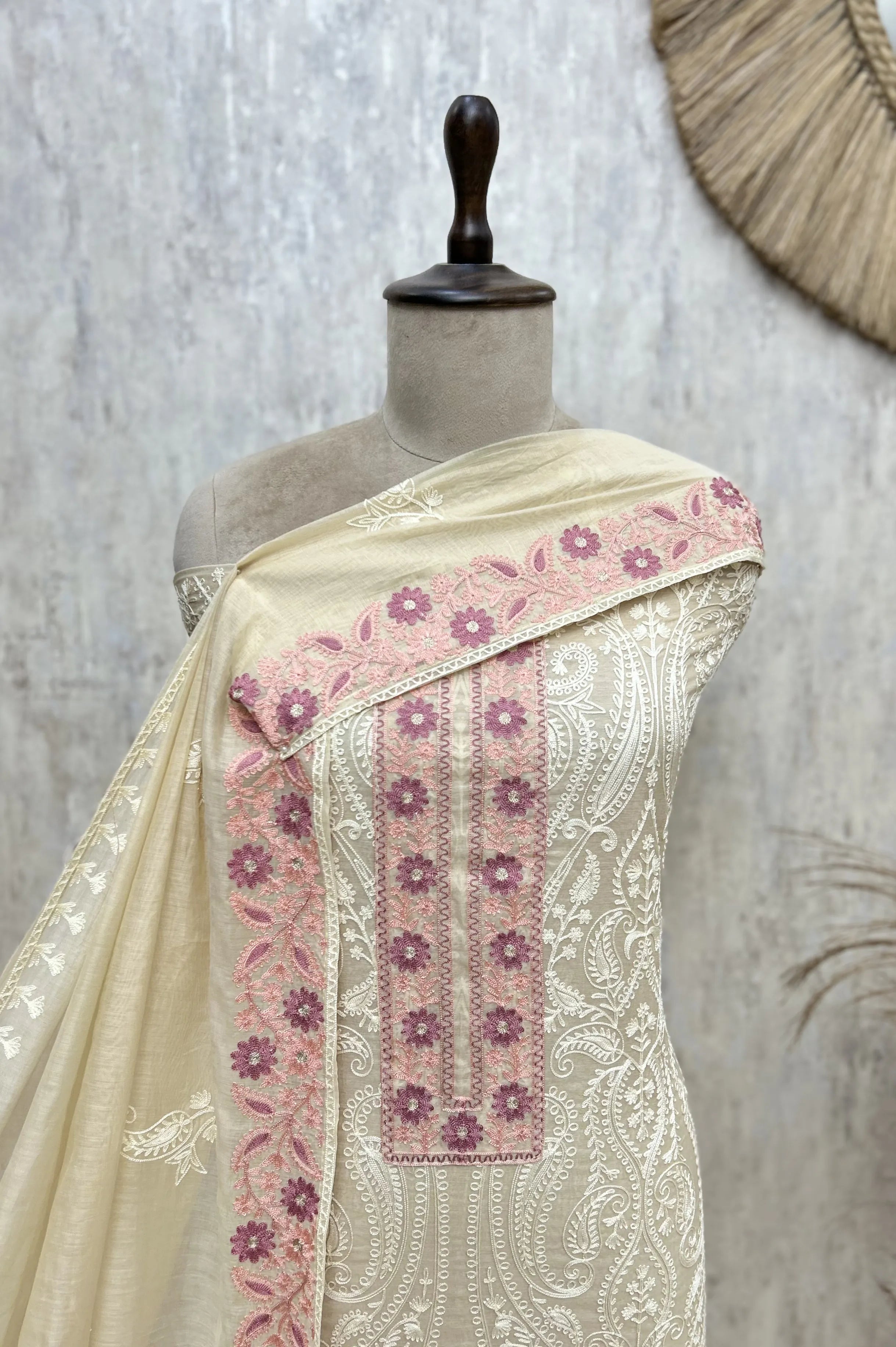 Ethereal Mul Chanderi Unstitched Suit