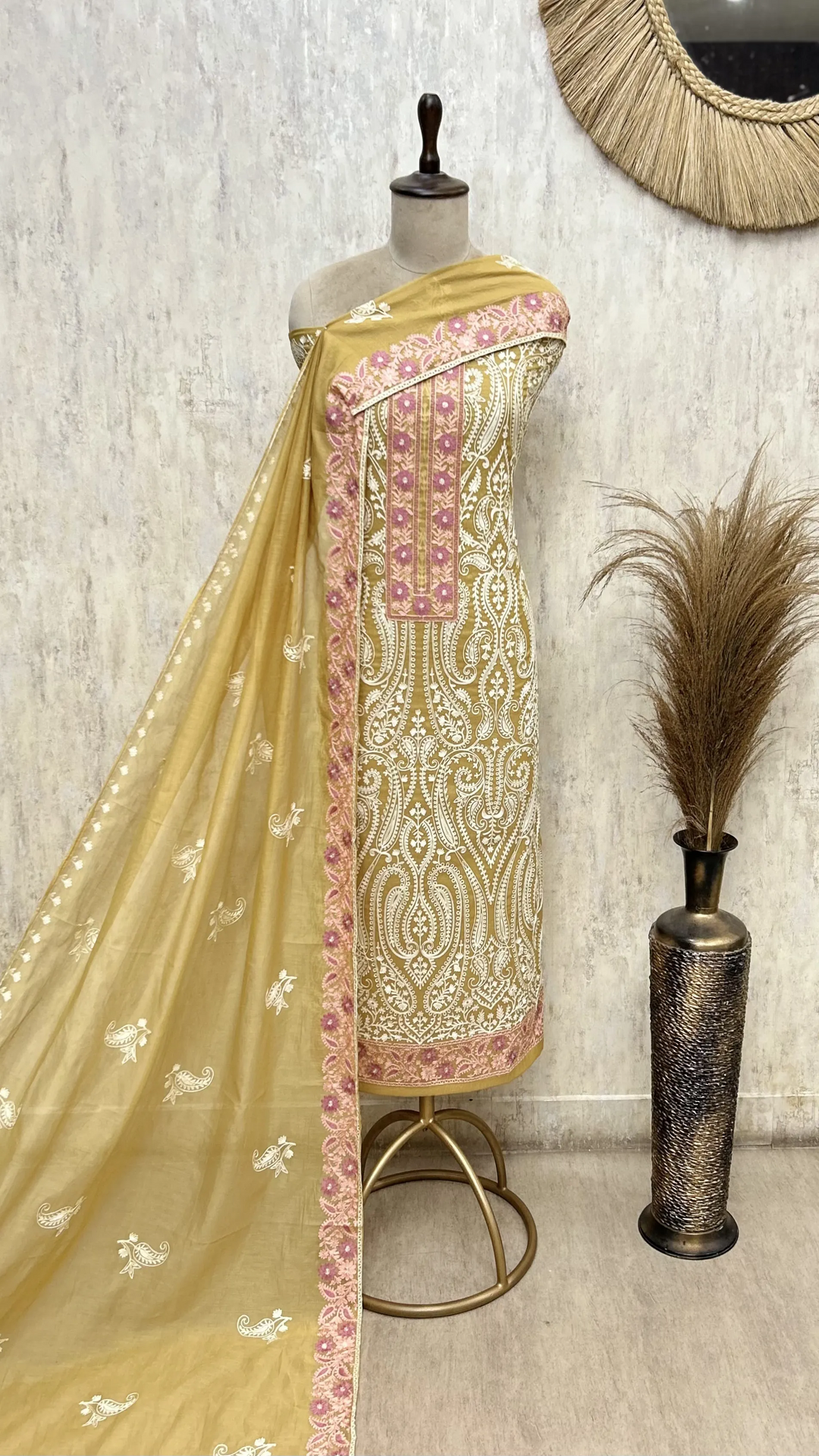 Ethereal Mul Chanderi Unstitched Suit