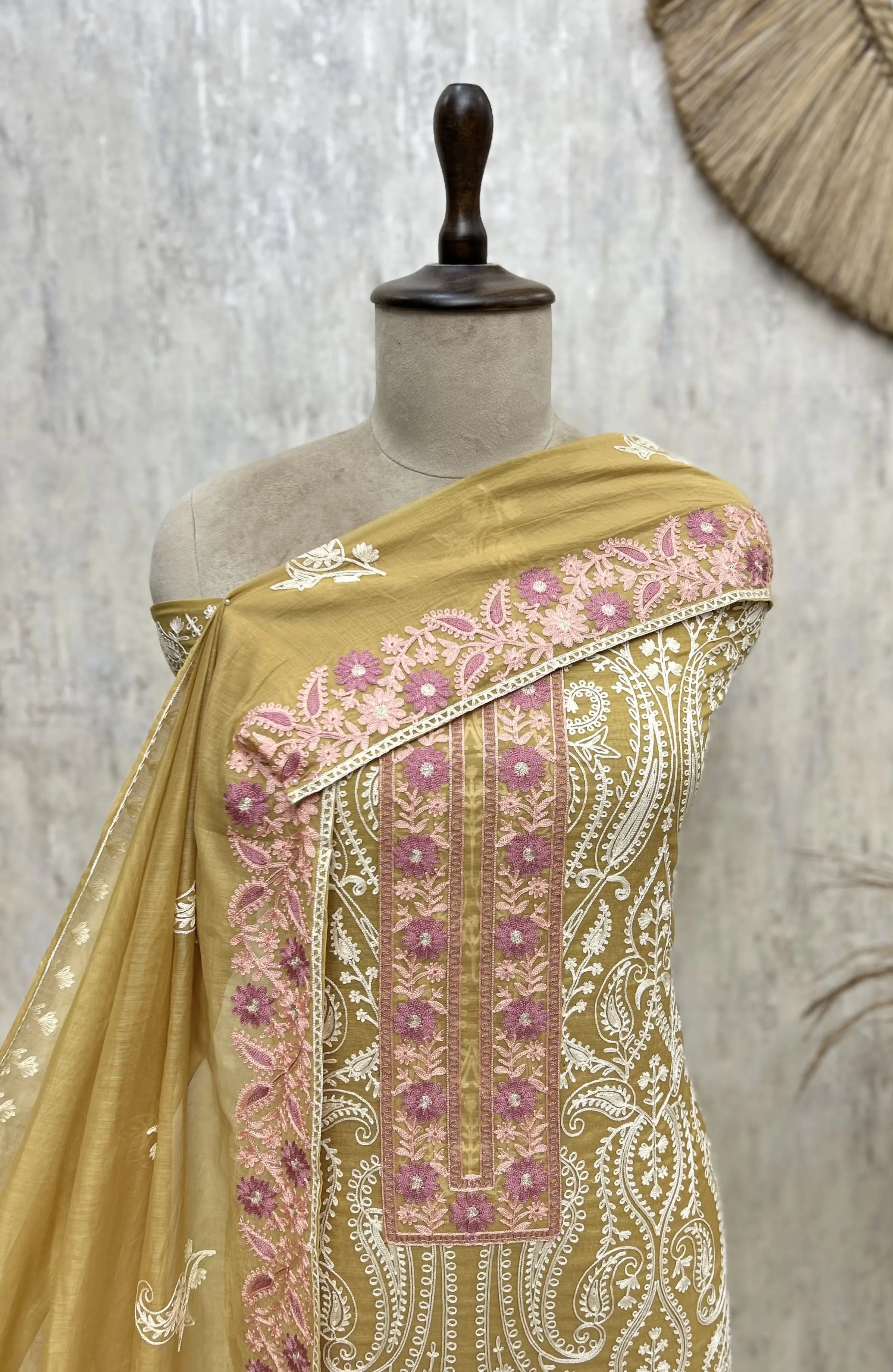 Ethereal Mul Chanderi Unstitched Suit