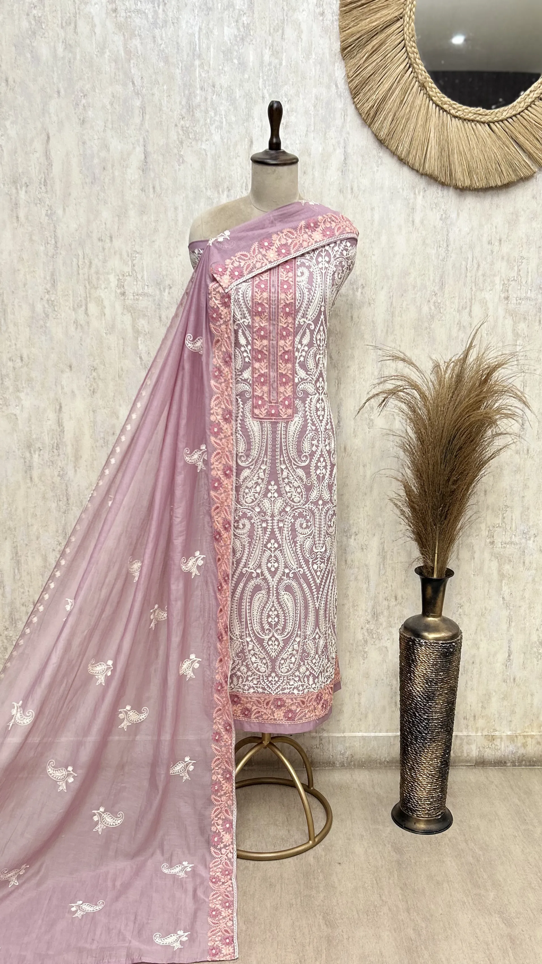 Ethereal Mul Chanderi Unstitched Suit