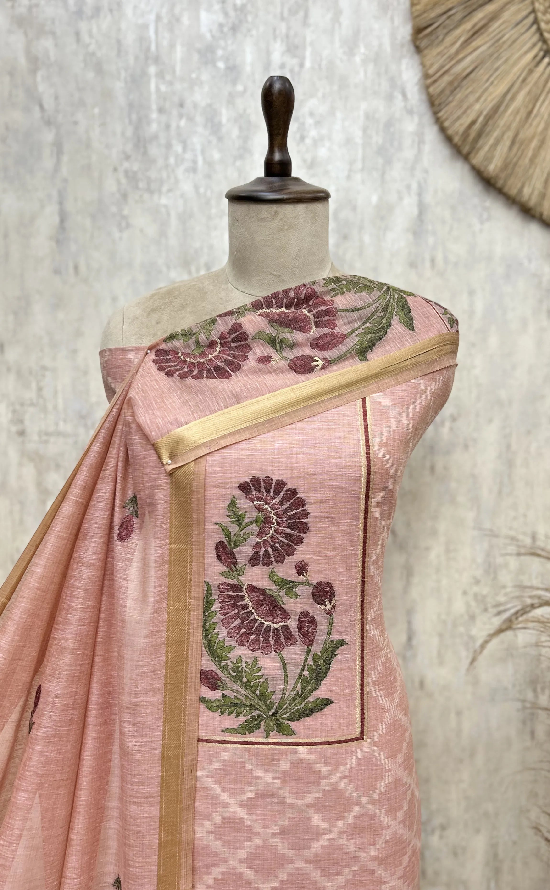 Meadow Loom Jamdani Linen Unstitched Suit