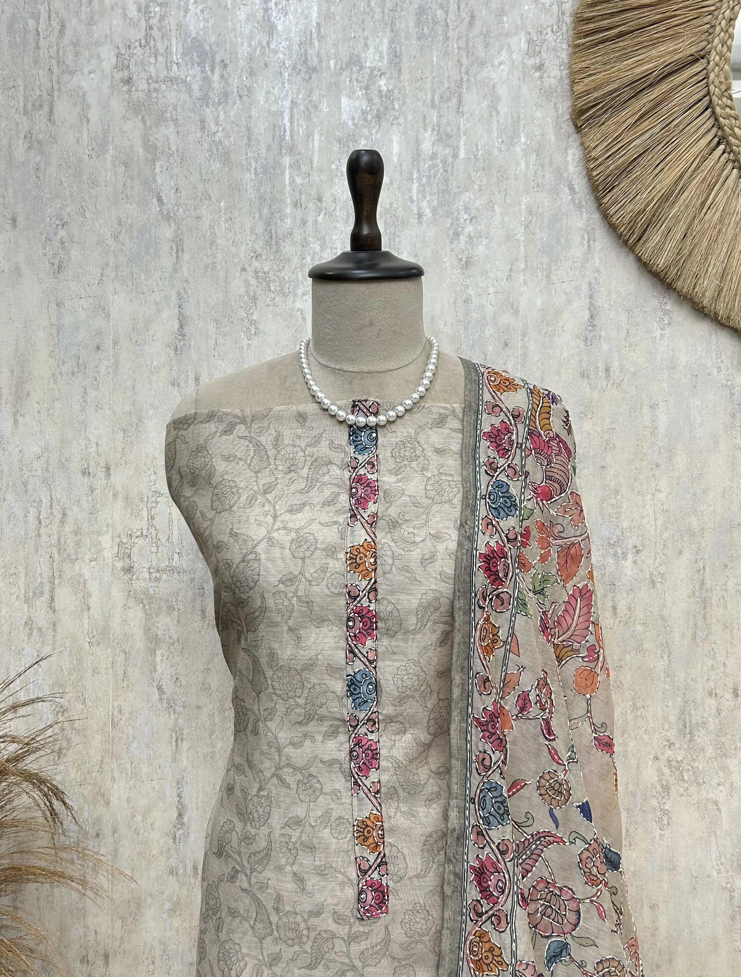 Blossom Charm Ensemble Maheshwari Unstitched Suit