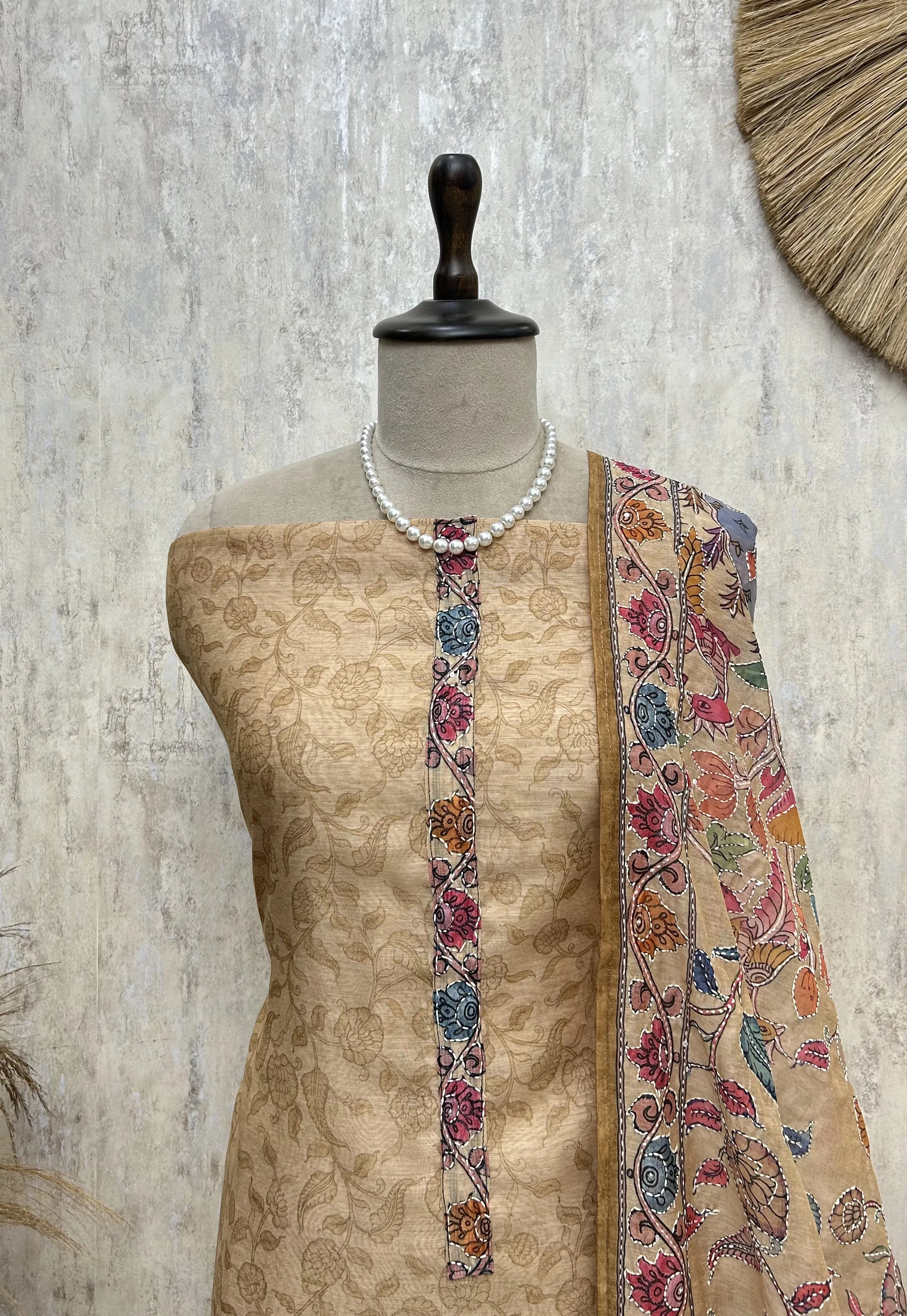 Blossom Charm Ensemble Maheshwari Unstitched Suit