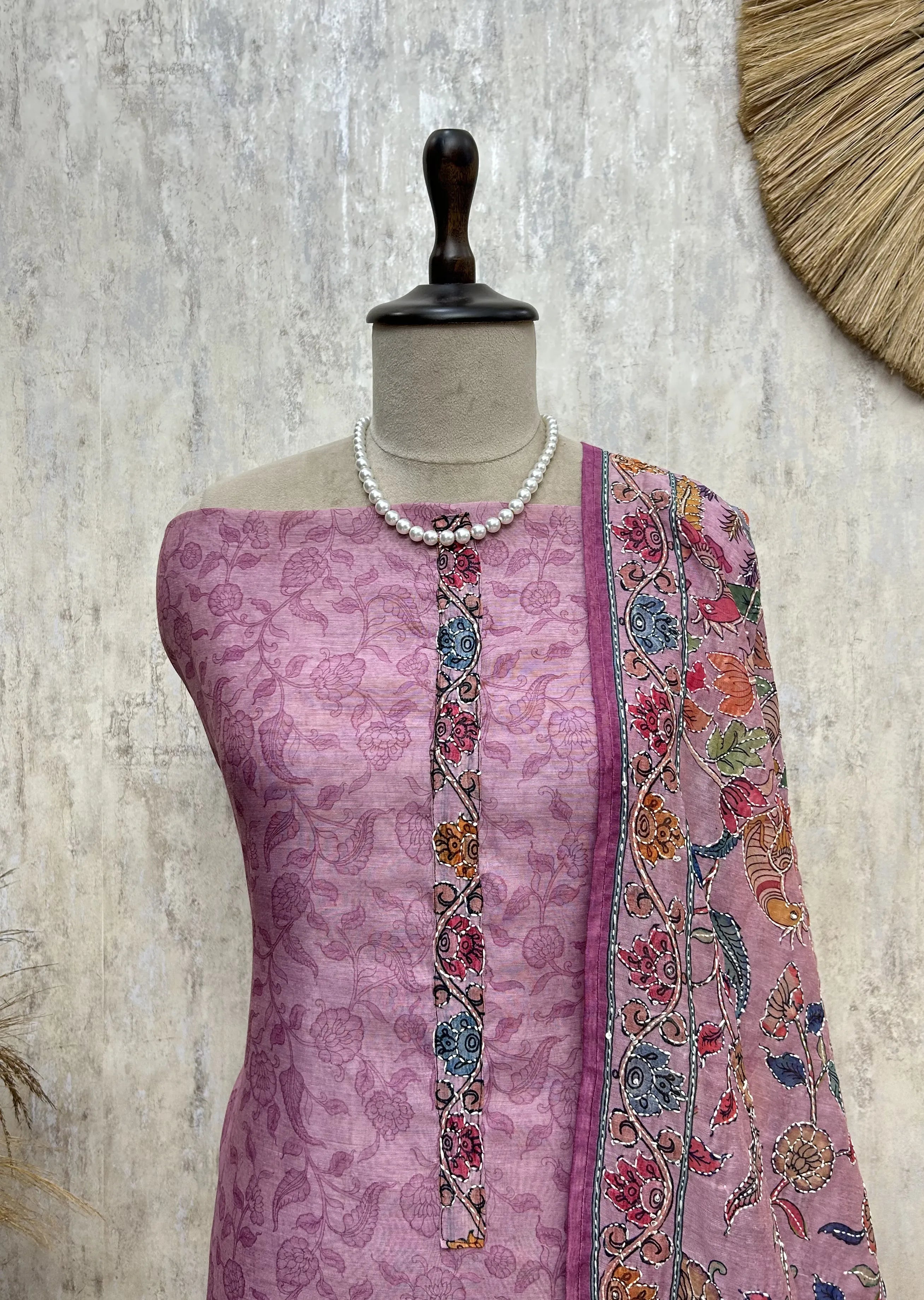 Blossom Charm Ensemble Maheshwari Unstitched Suit