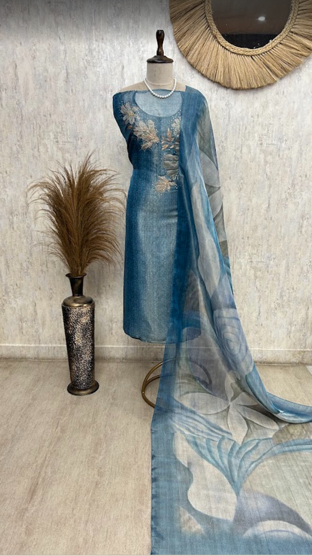 Azure Handwork Beauty Unstiched Suit
