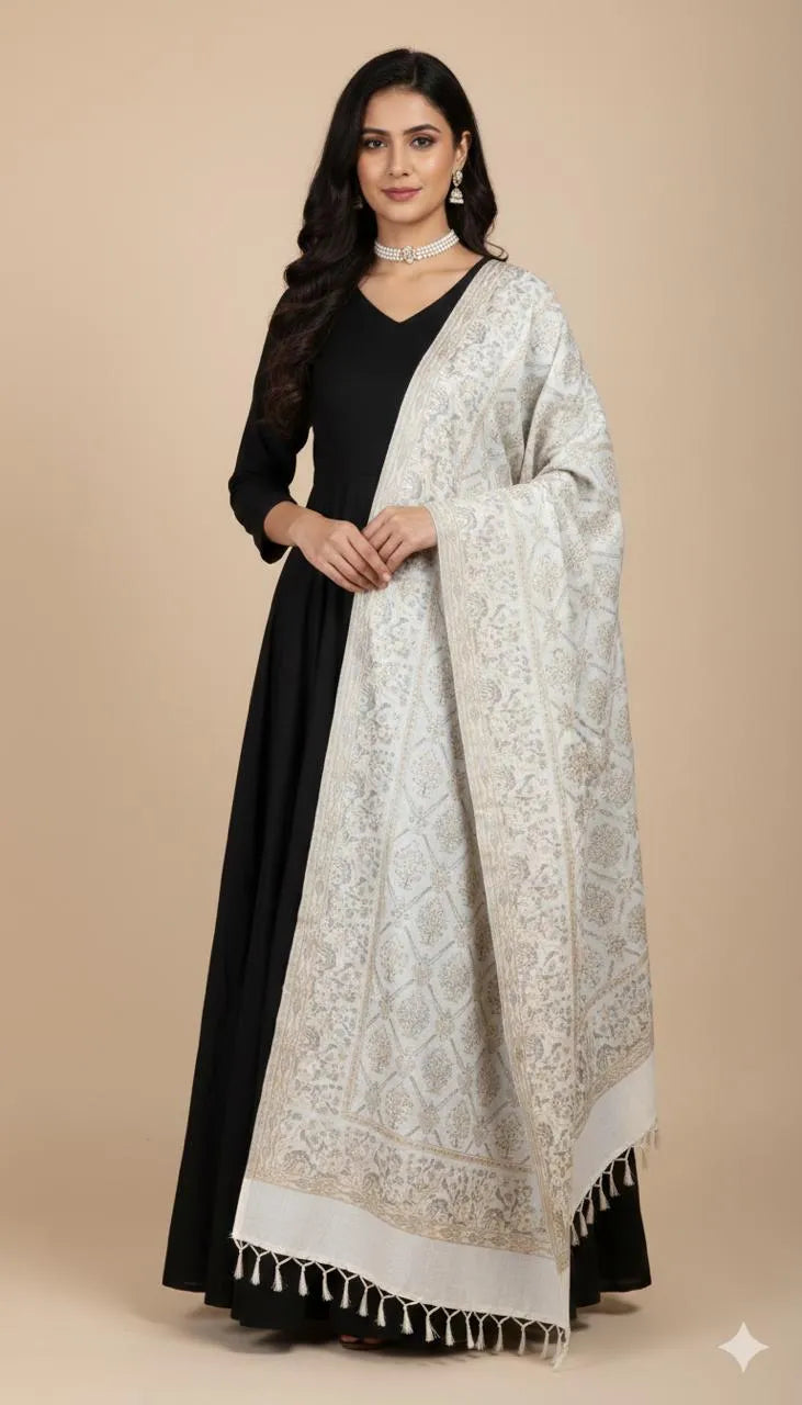 Non Reversible Pashmina Unisex Stole With Curated Box Packaging