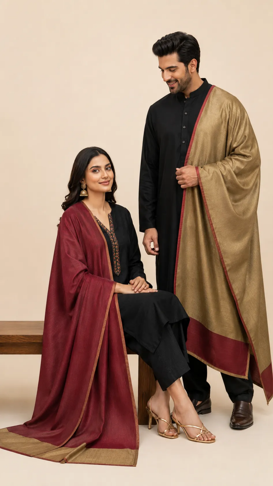 Reversible Moonlight Unisex Stoles With Curated Box Packaging
