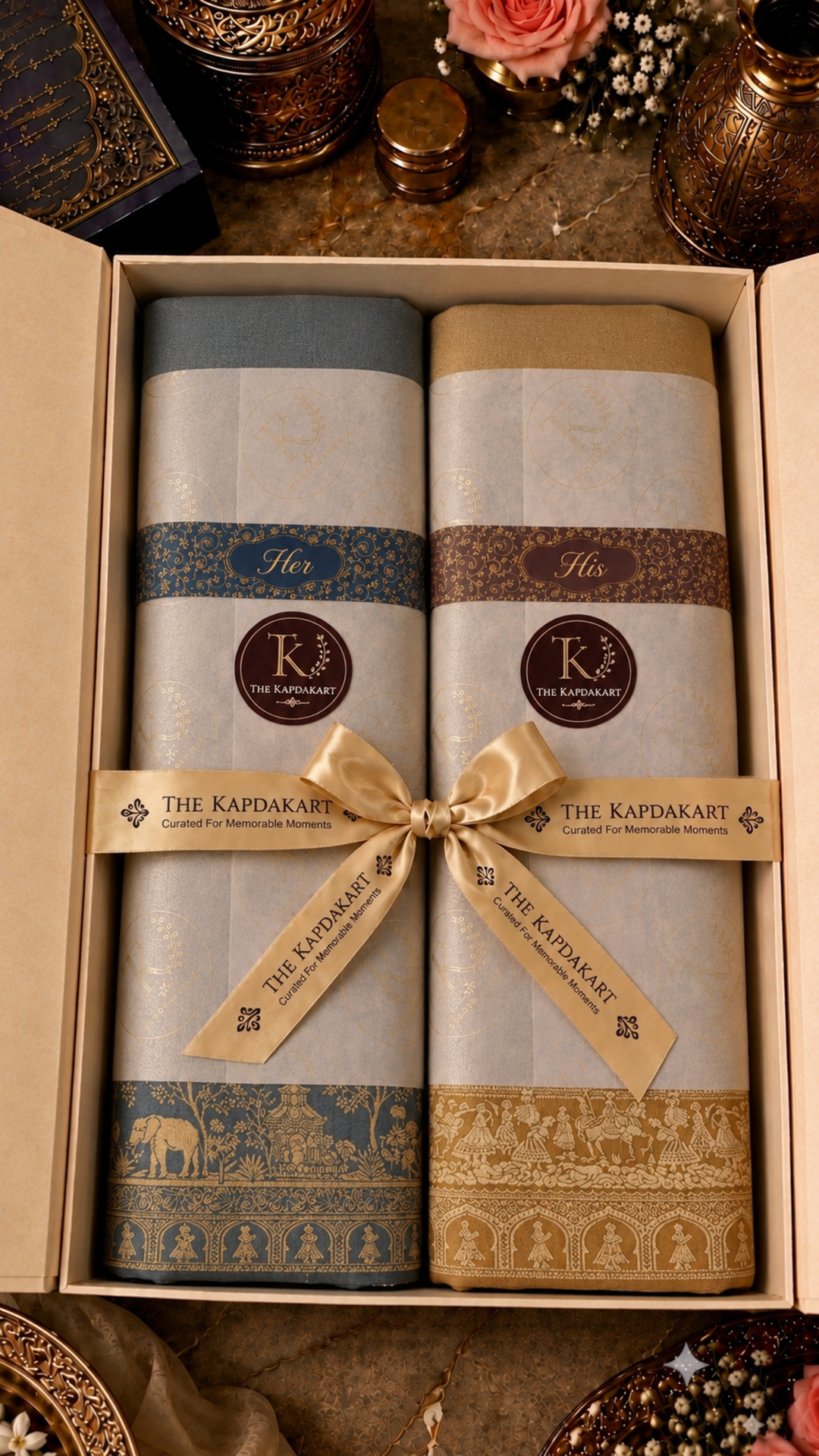 The Kapdakart His & Her Collection Of  Semi Pashmina Stole with Premium Box Packaging