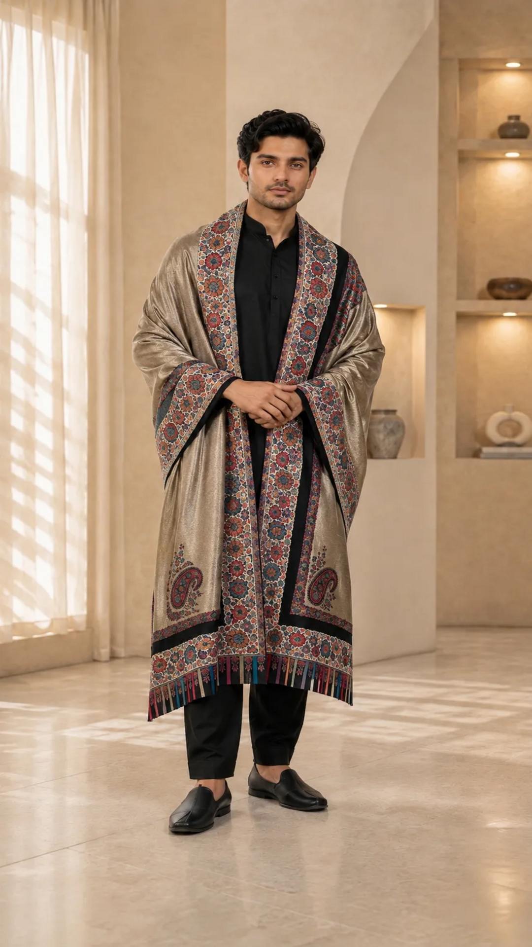 NonReversible Semi Pashmina Unisex Shawls With Curated Box Packaging