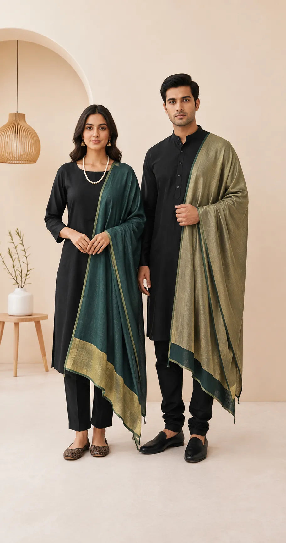 Reversible Moonlight Unisex Stoles With Curated Box Packaging