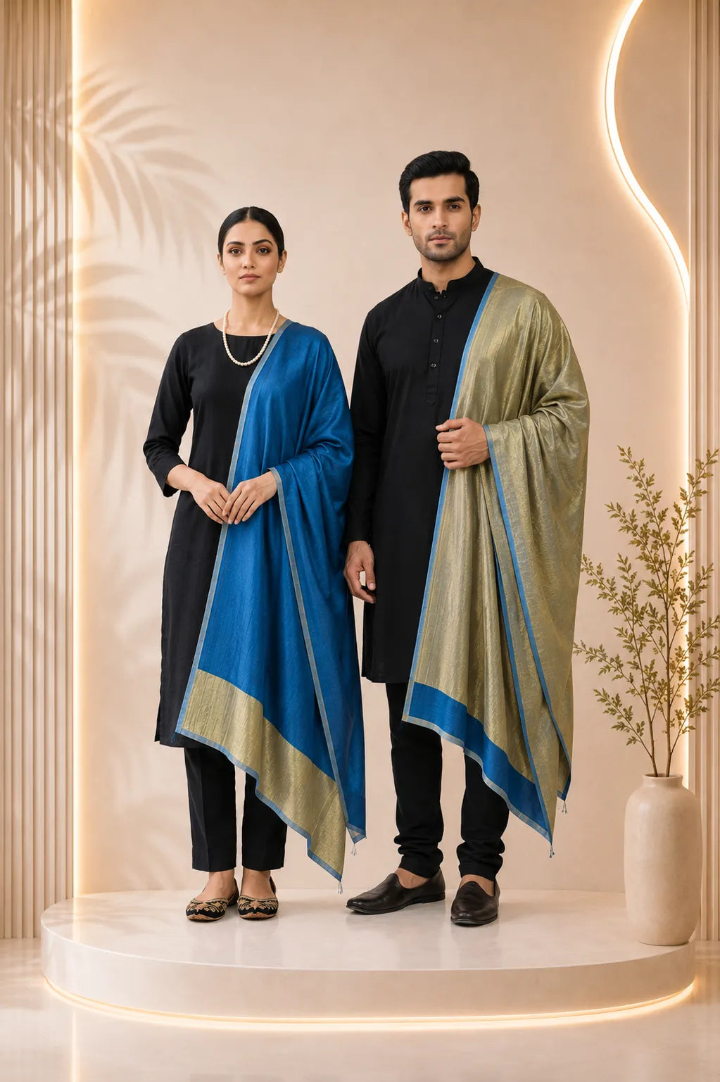 Reversible Moonlight Unisex Stoles With Curated Box Packaging