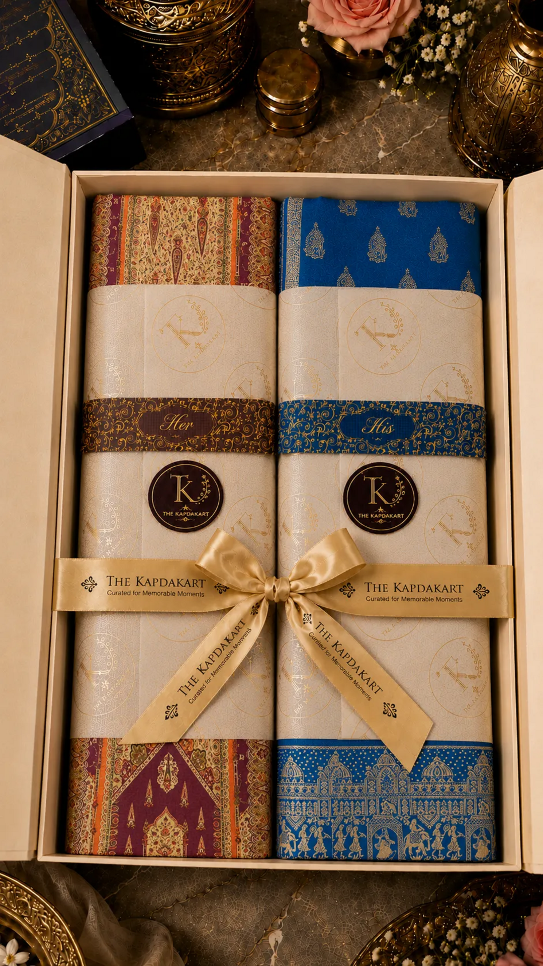 The Kapdakart His & Her Collection Of Semi Pashmina Stole with Premium Box Packaging