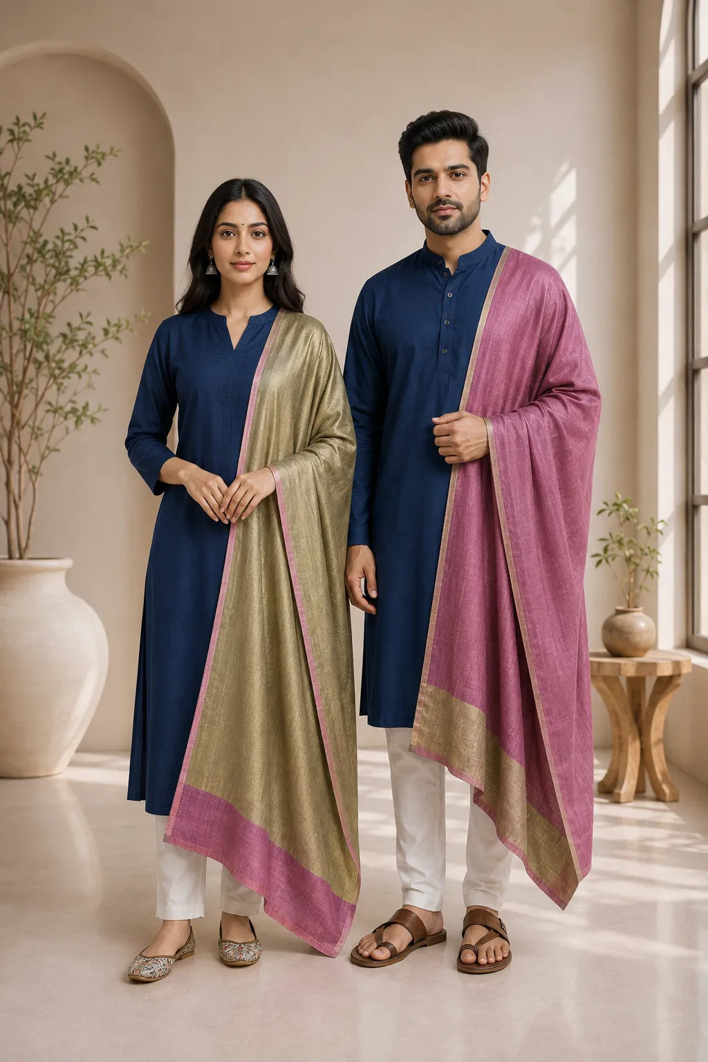 Reversible Moonlight Unisex Stoles With Curated Box Packaging