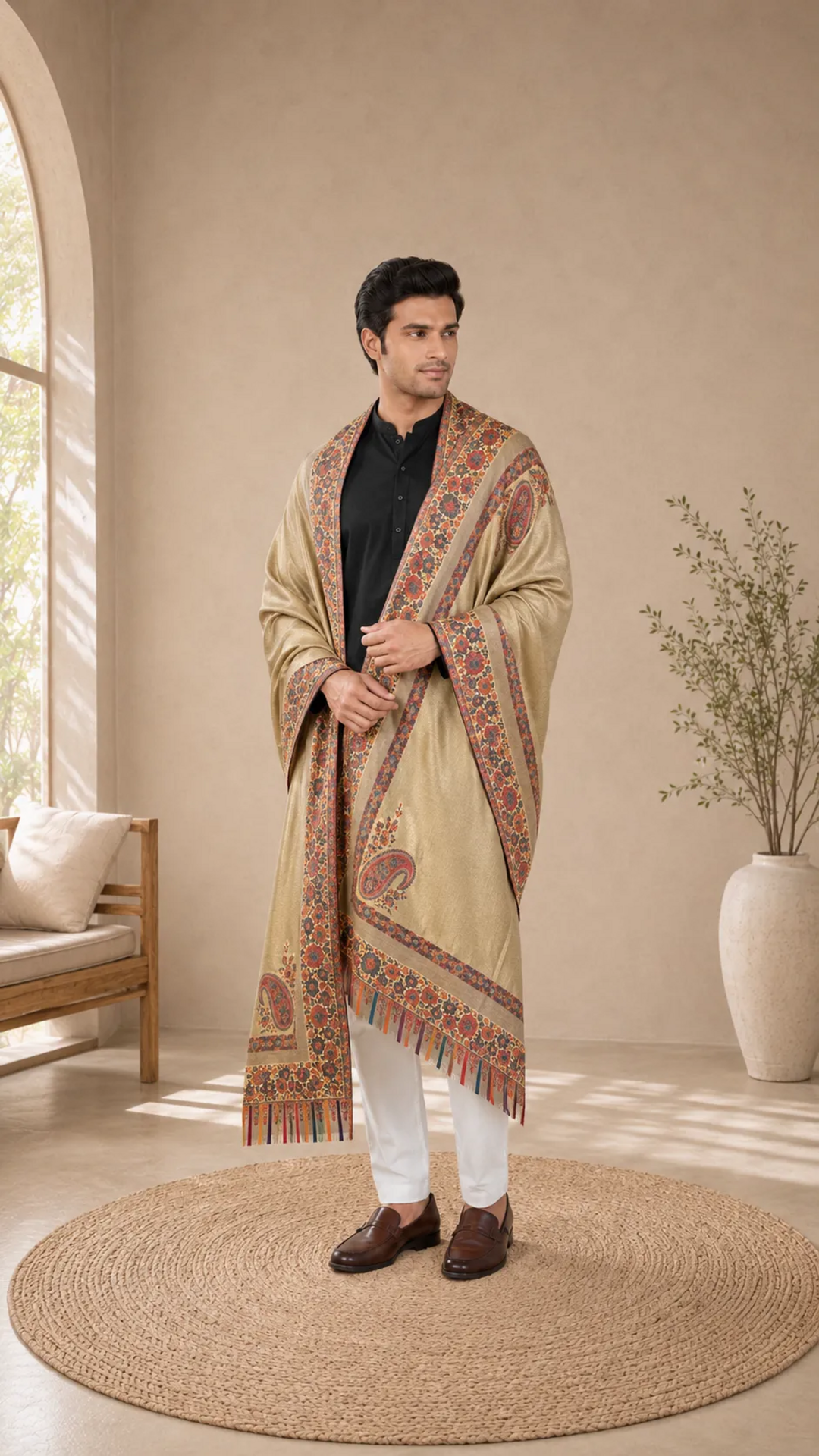 NonReversible Semi Pashmina Unisex Shawls With Curated Box Packaging