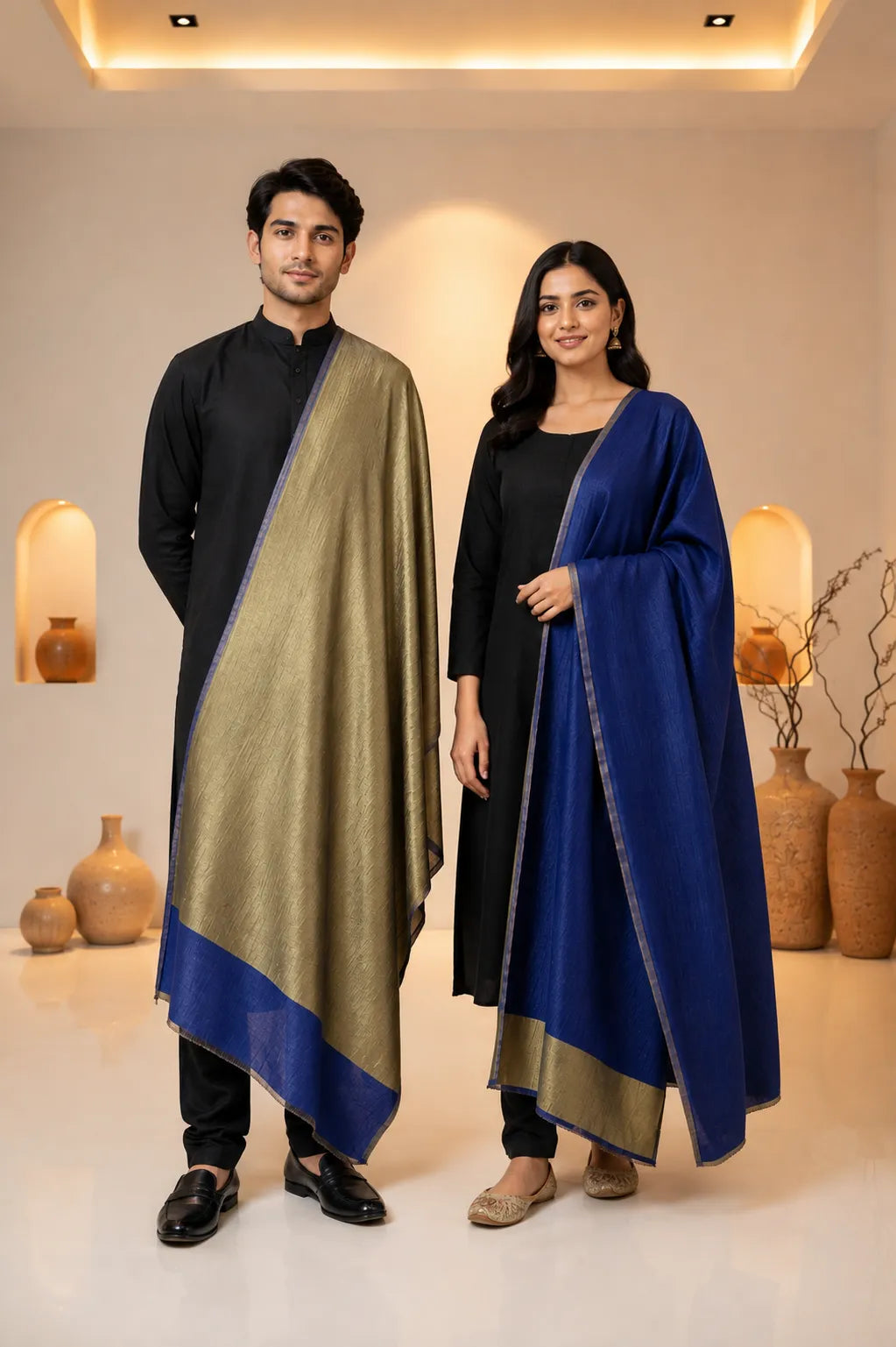 Reversible Moonlight Unisex Stoles With Curated Box Packaging