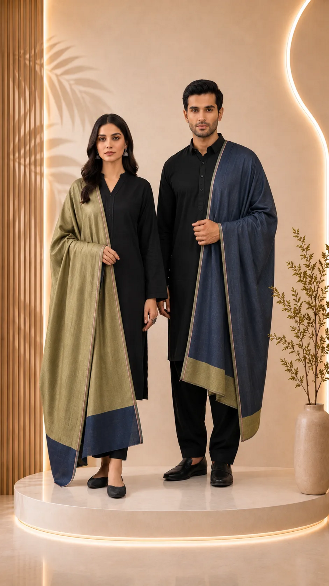 Reversible Moonlight Unisex Stoles With Curated Box Packaging