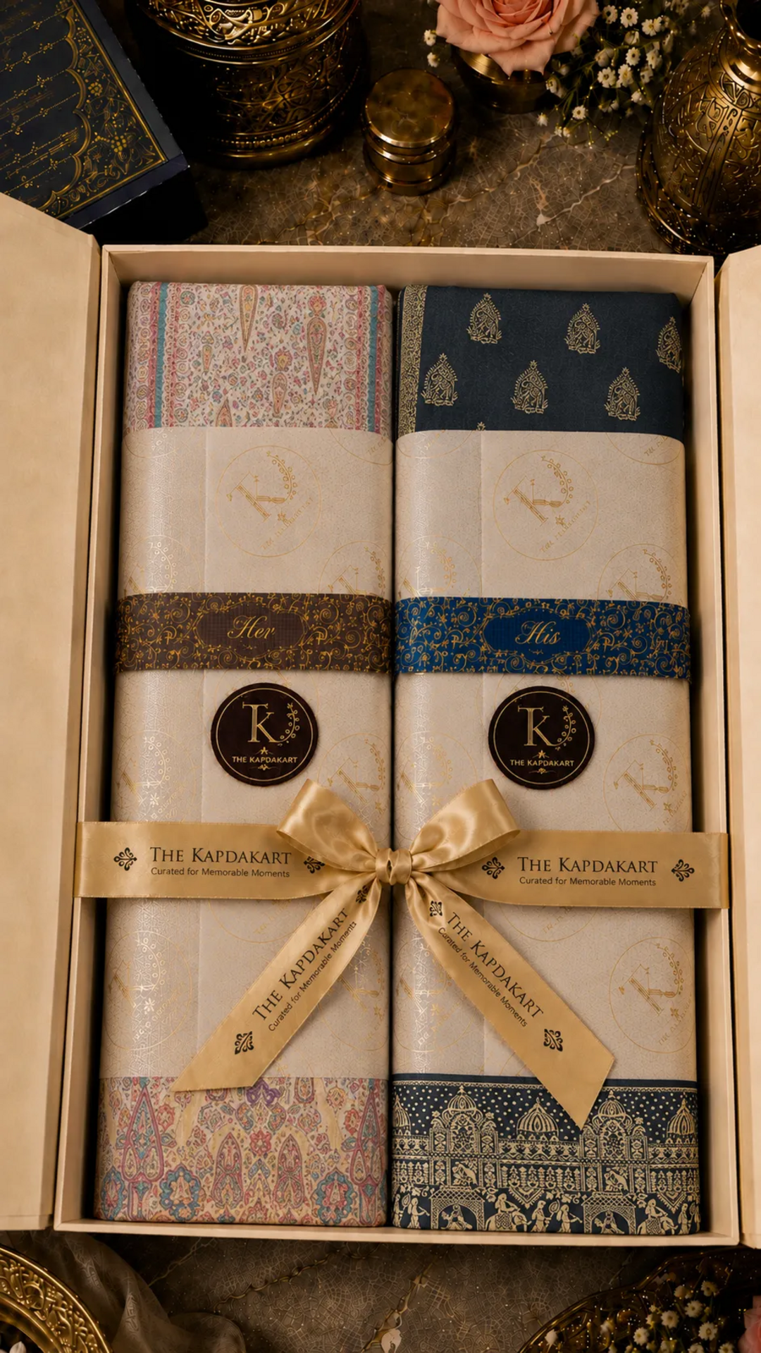 The Kapdakart His & Her Collection Of Semi Pashmina Stole with Premium Box Packaging