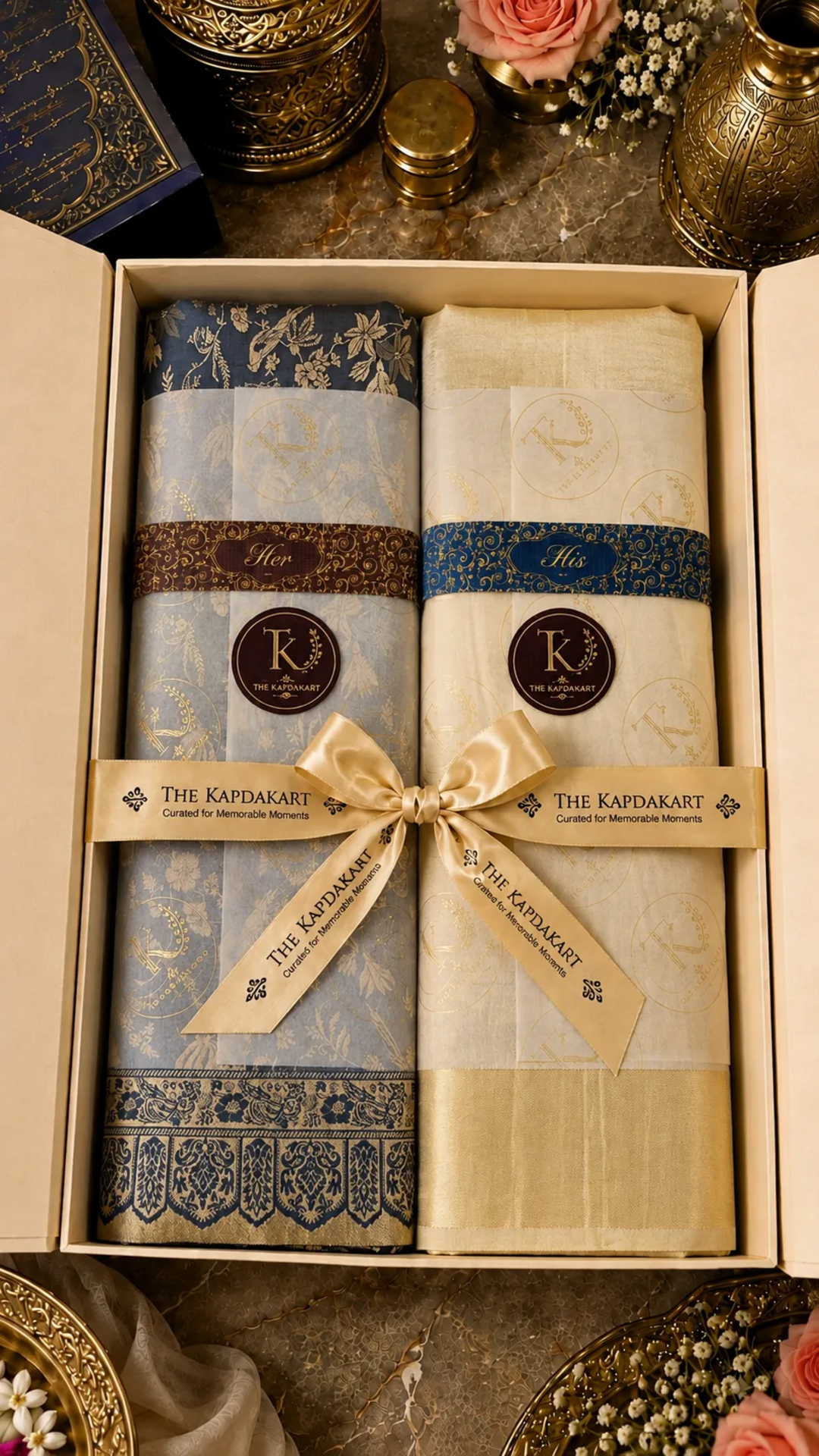 The Kapdakart His & Her Collection Of Semi Pashmina Stole with Premium Box Packaging