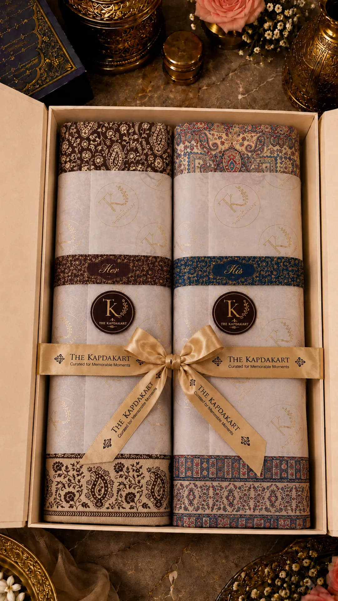 The Kapdakart His & Her Collection Of Semi Pashmina Stole with Premium Box Packaging