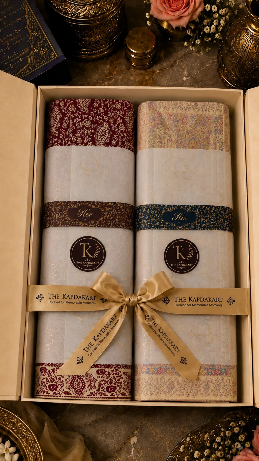 The Kapdakart His & Her Collection Of Semi Pashmina Stole with Premium Box Packaging