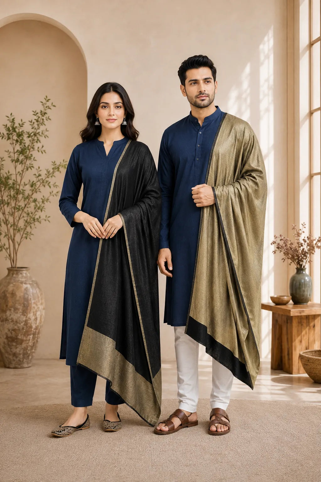 Reversible Moonlight Unisex Stoles With Curated Box Packaging
