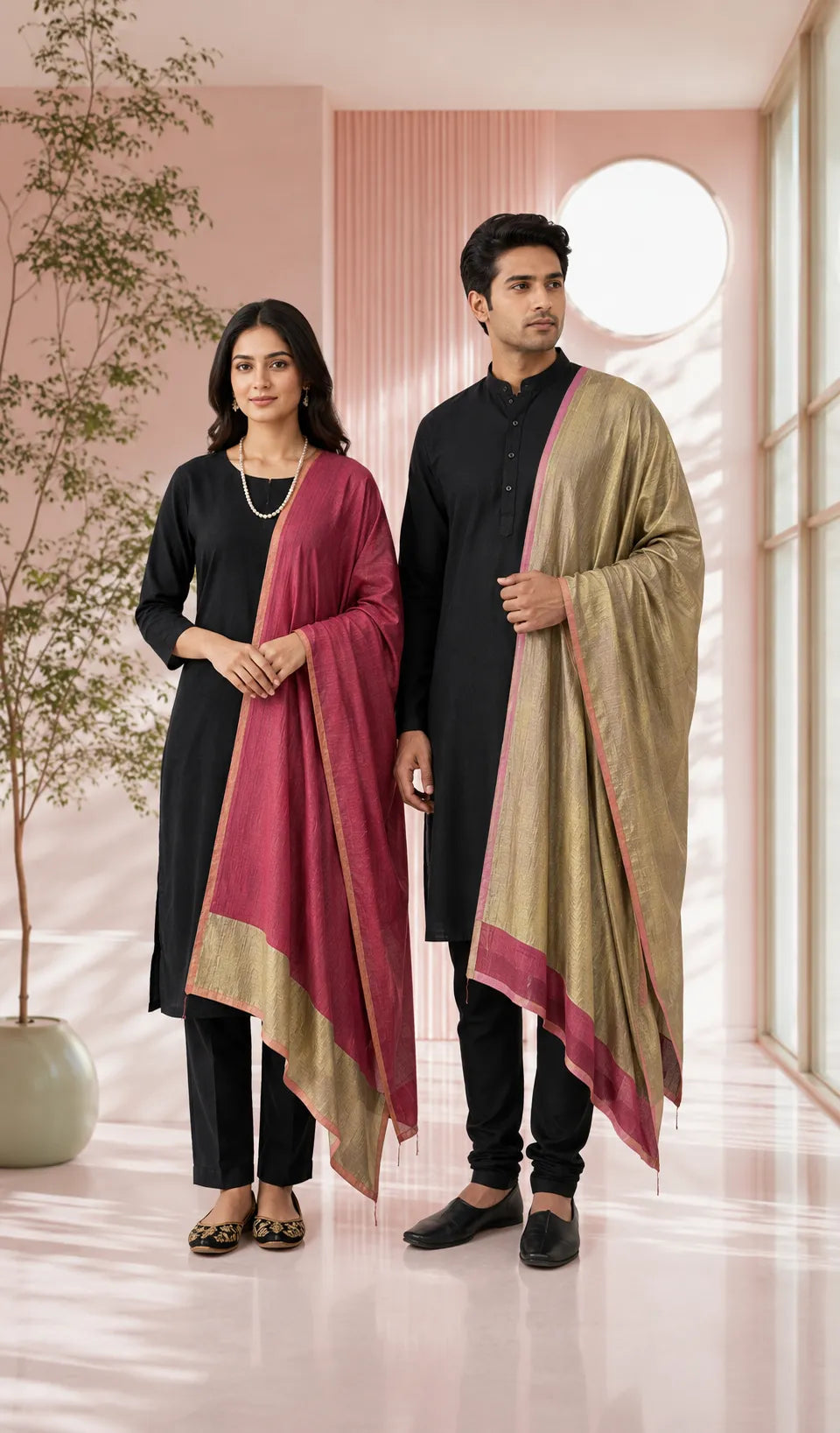 Reversible Moonlight Unisex Stoles With Curated Box Packaging