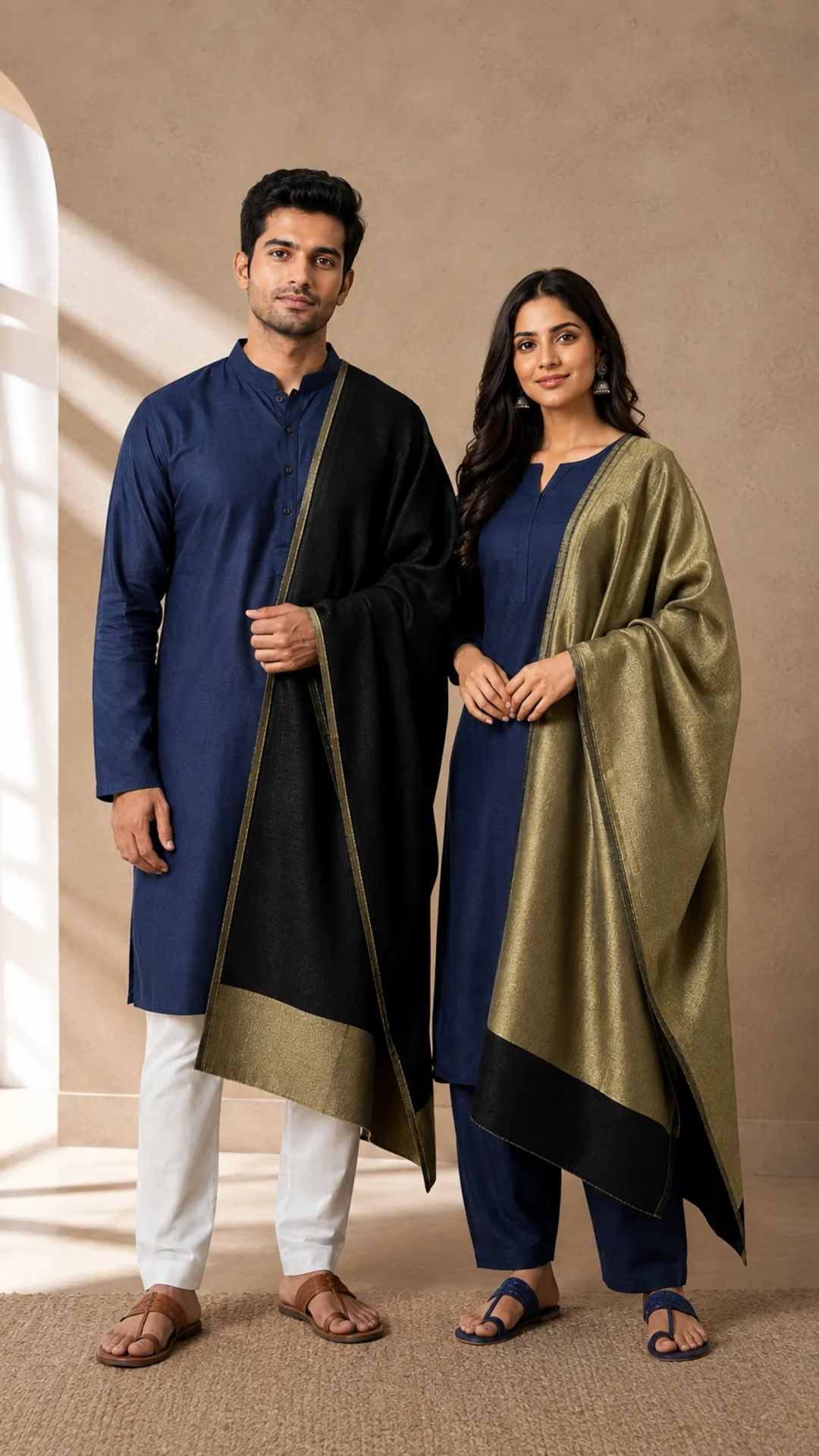 Reversible Moonlight Unisex Stoles With Curated Box Packaging